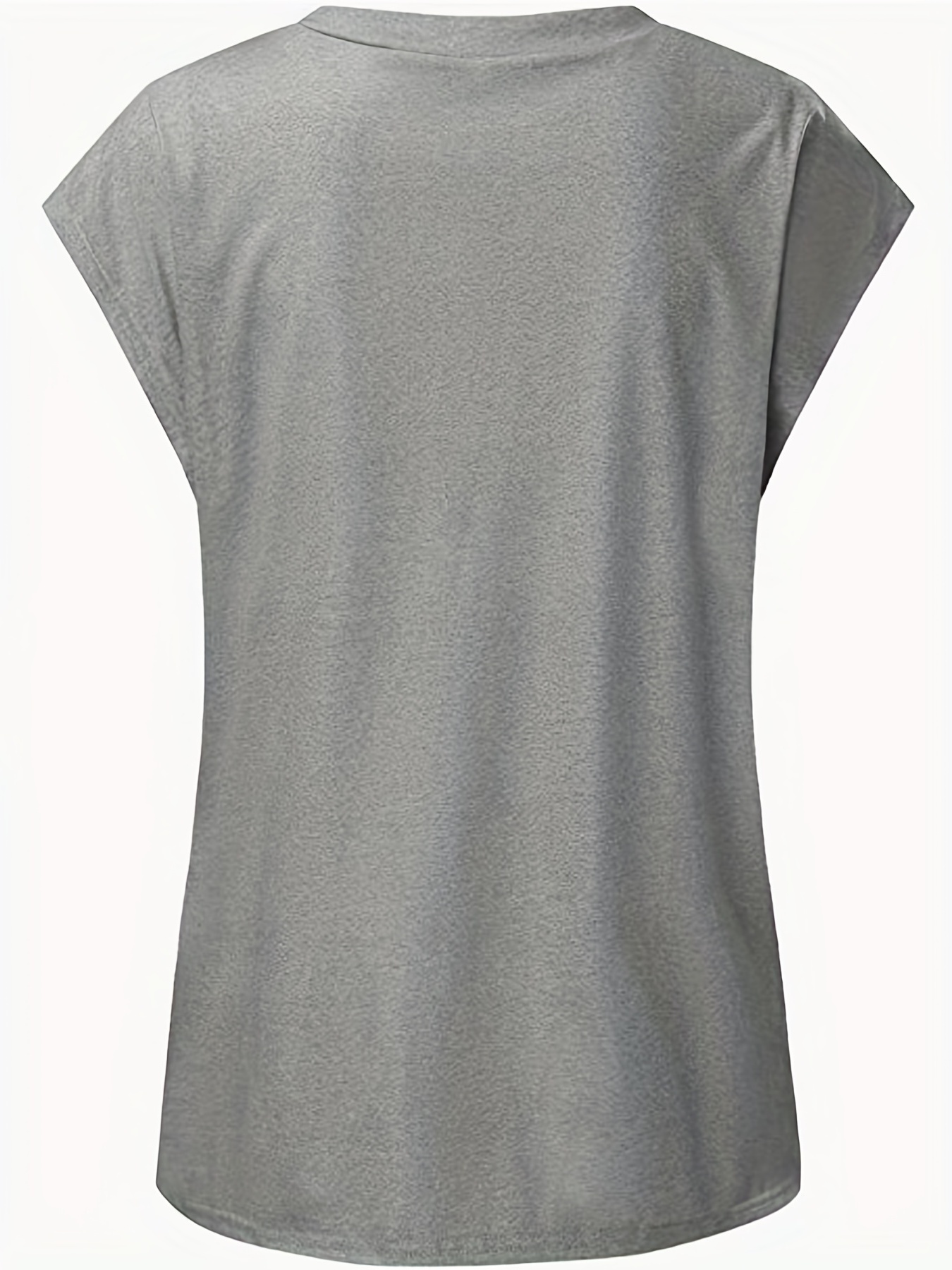 Floral Print Cap Sleeve Top Summer Crew Neck Casual Top