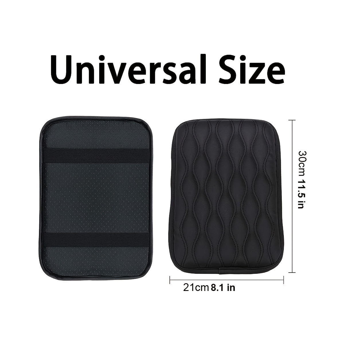 Automaze Center Console Arm-rest Cover Pad Universal Fit for SUV/Truck/Car,  Car Armrest Seat Box Cover, Leather Auto Armrest Cover (Black)