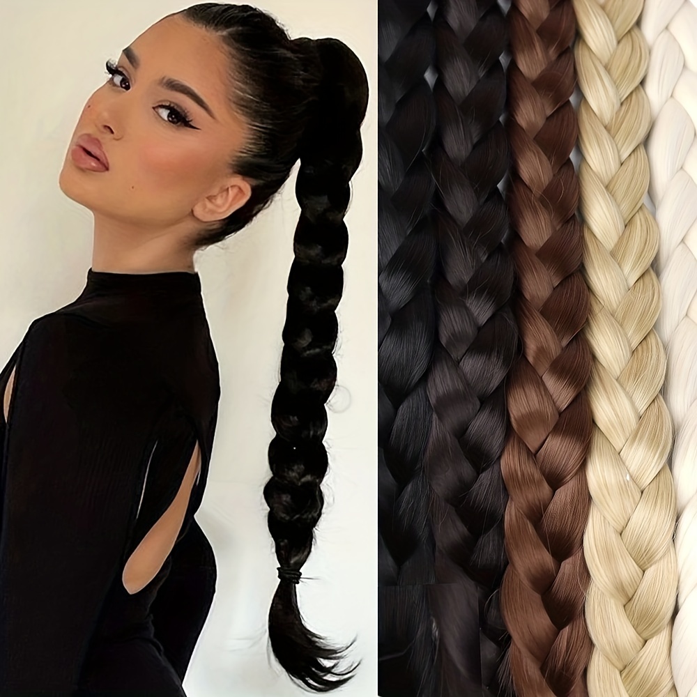30 Inch Long Braided Ponytail Extension For Women Ponytail