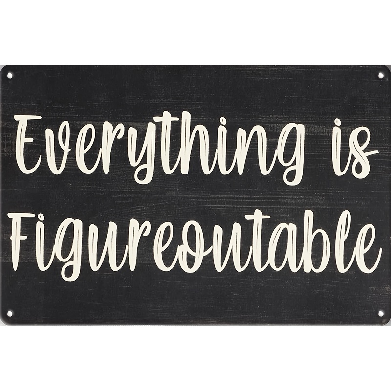 Everything is Figureoutable Sign, Office Decor for Women, Desk Decorations  for Women office, Inspirational Farmhouse Cubicle Decor, Office