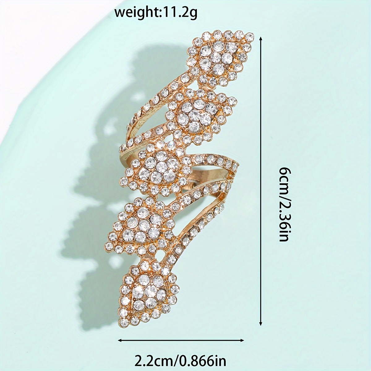 Leaf Shaped Droplet Open Decorative Ring for Daily Wedding Parties