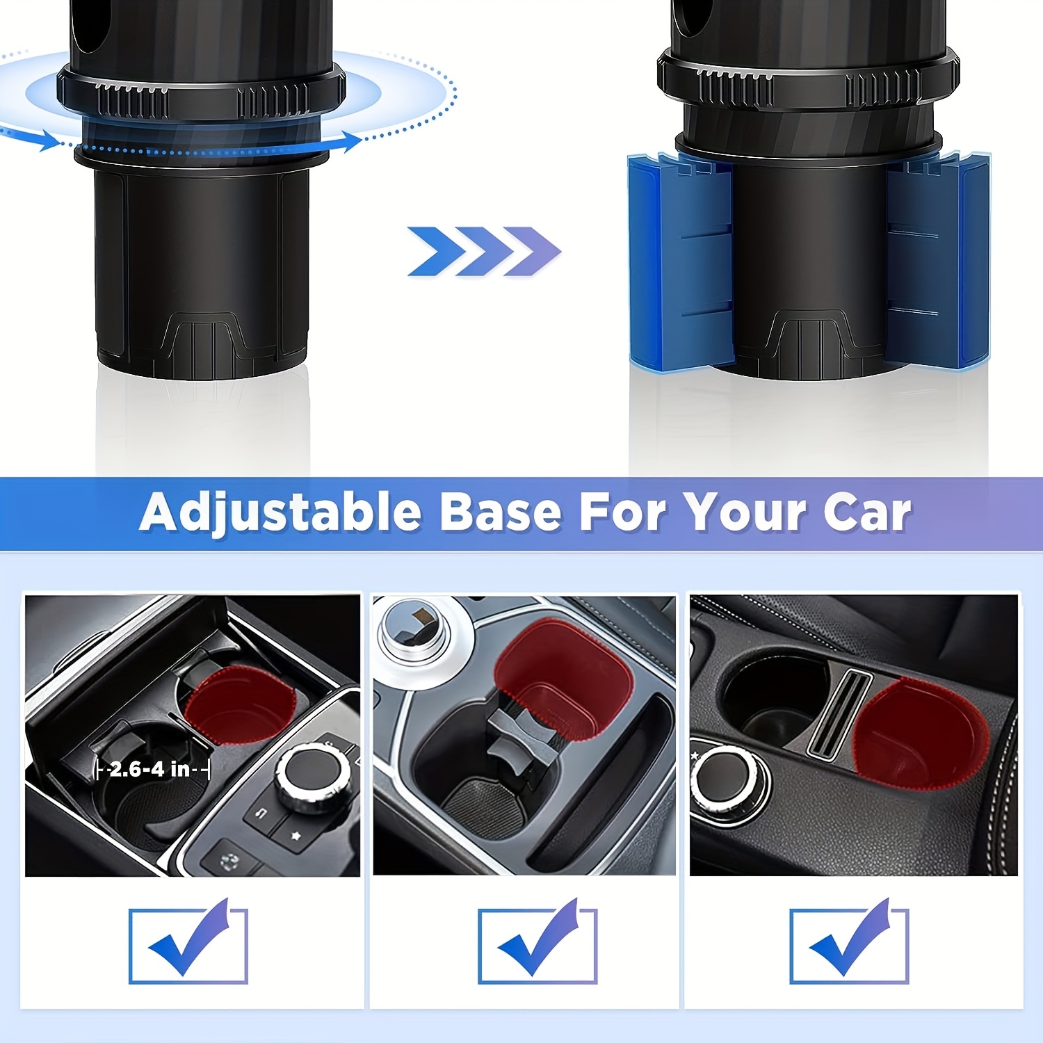 Car Cup Holder Expander Adapter (adjustable) Phone Holder - Temu