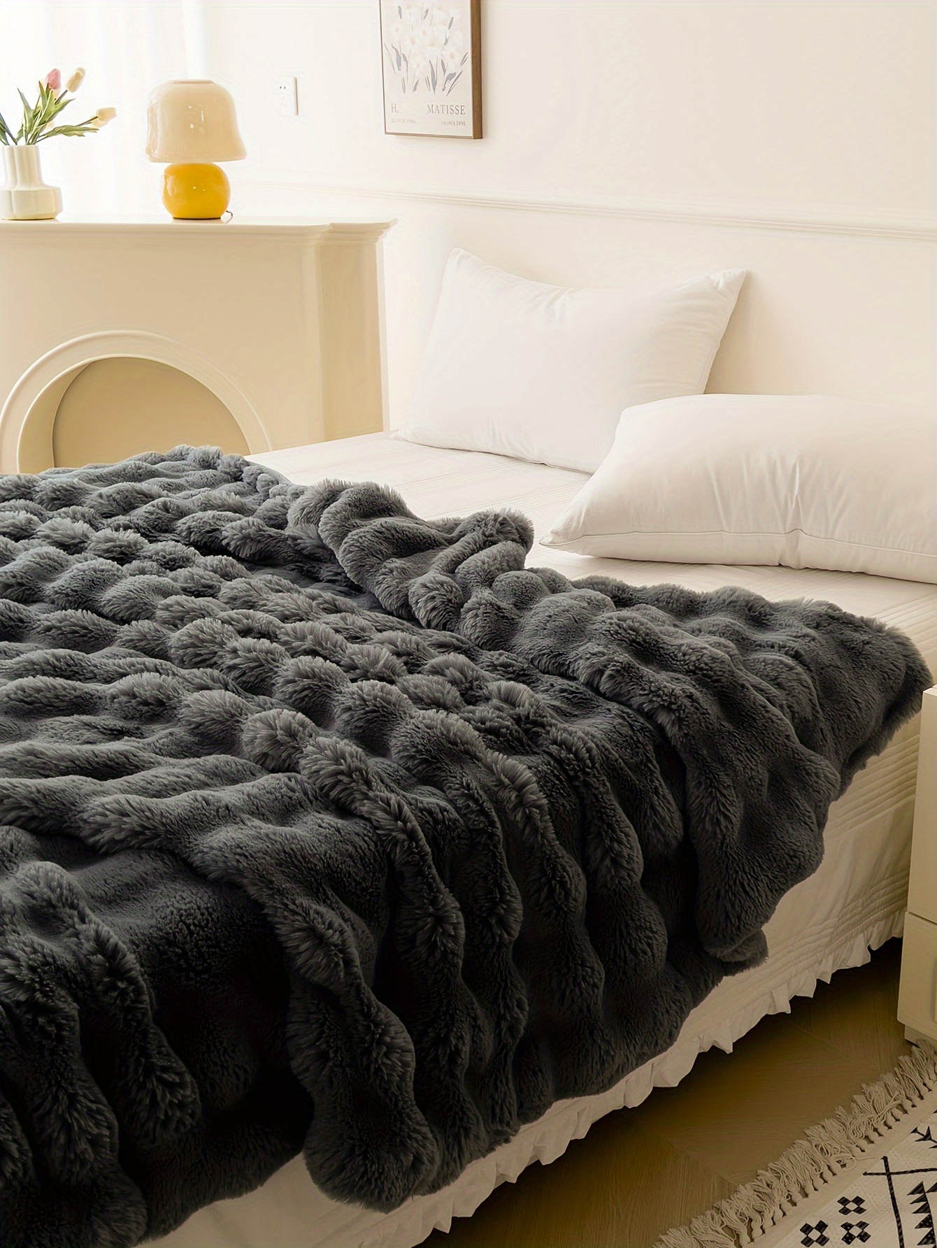 1pc solid color polyester thickened blanket   rabbit short plush blanket bed blanket multi purpose gift blanket for   details 16