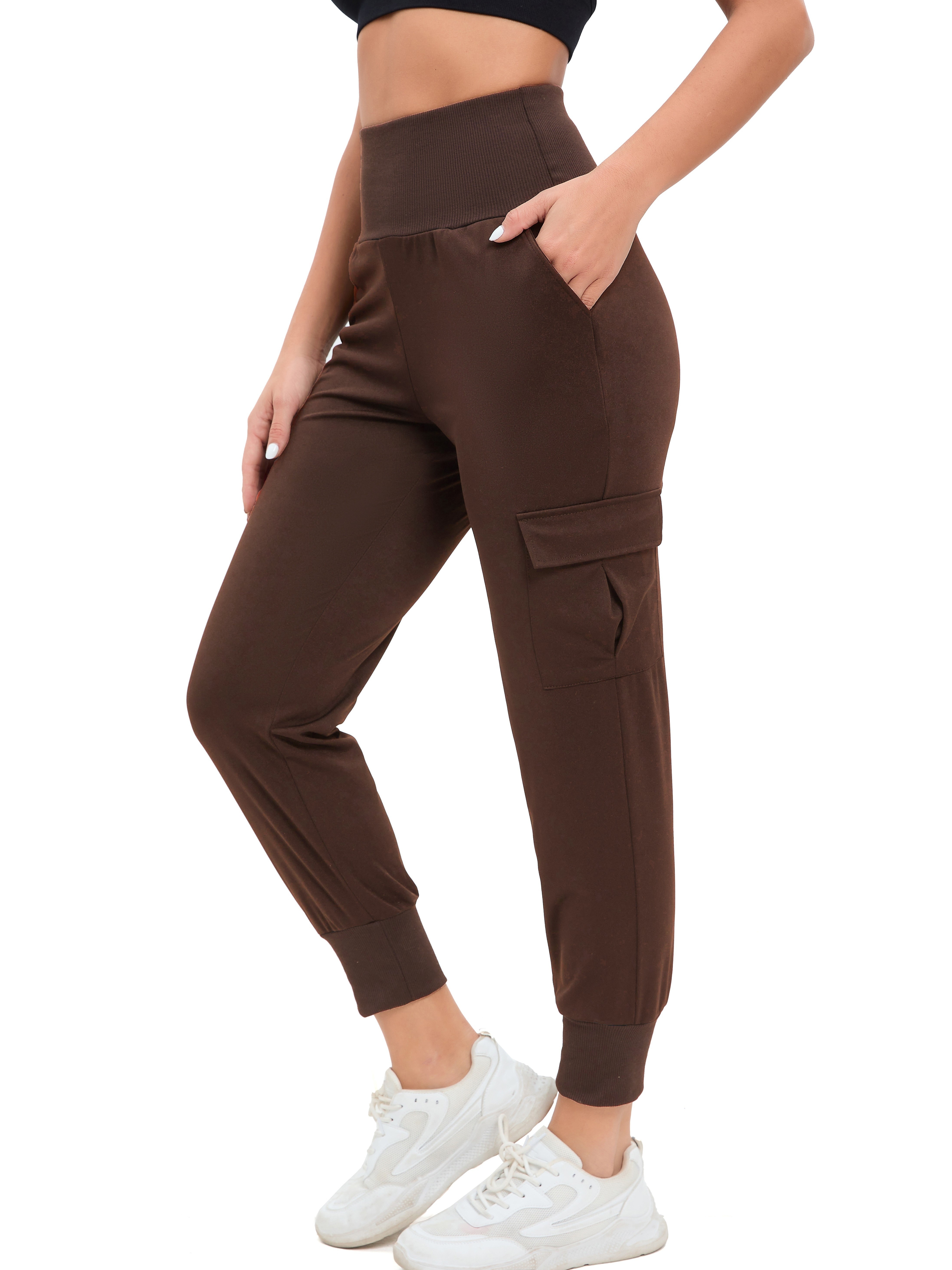 Aayomet Joggers For Women Women's Jogger Pants High Waisted Sweatpants  Drawstring Lounge Joggers for Women with Pockets,Brown L