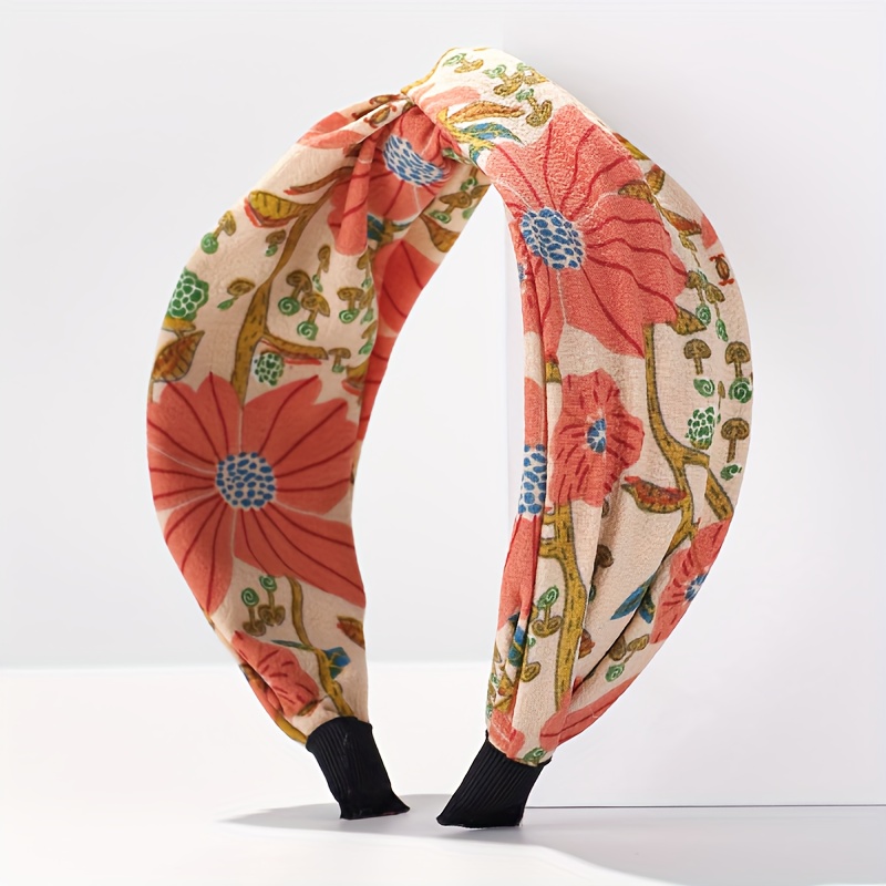 European And American Large Flower Wide- Cross Headband
