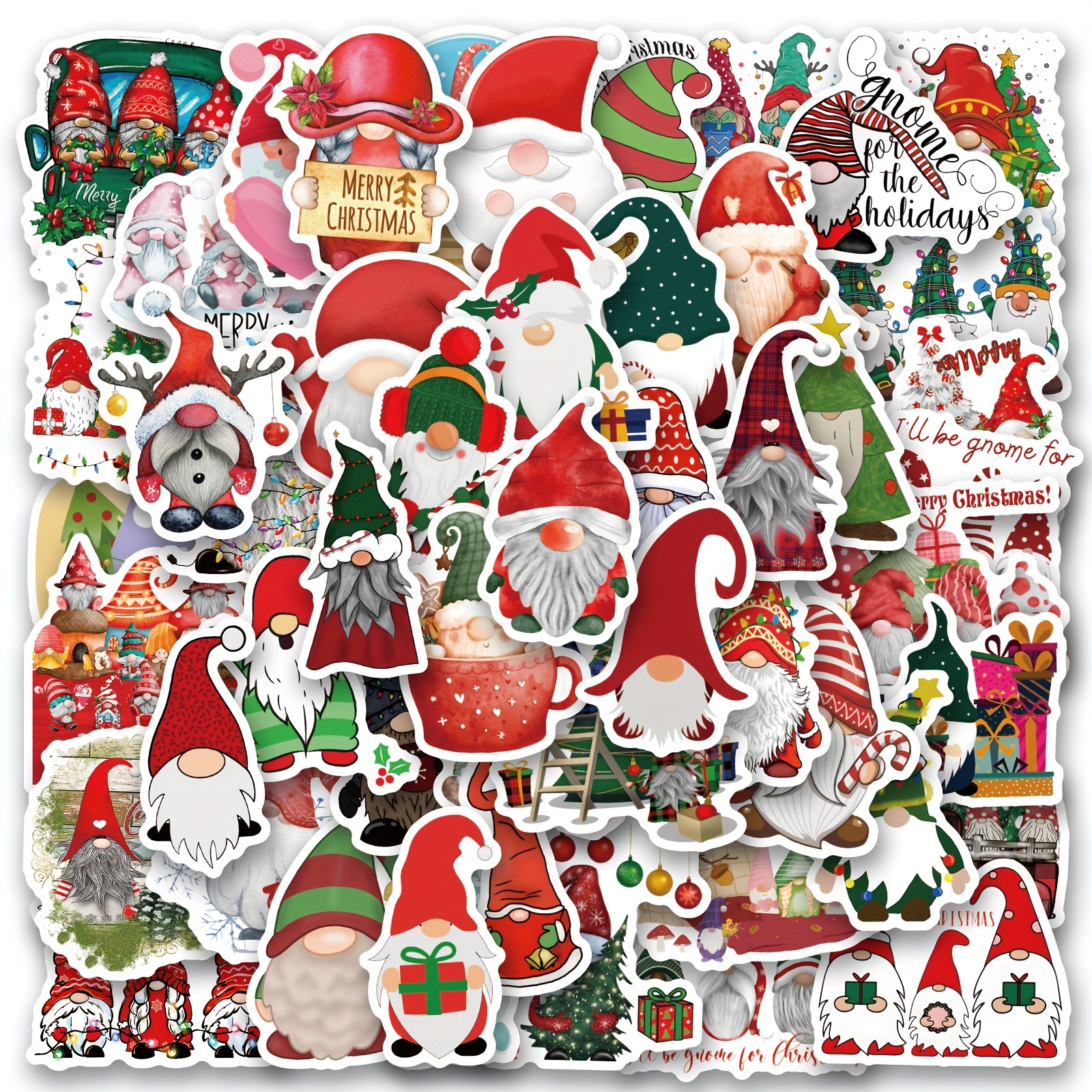 Christmas Stickers Cute Merry Christmas Vinyl Stickers - Temu