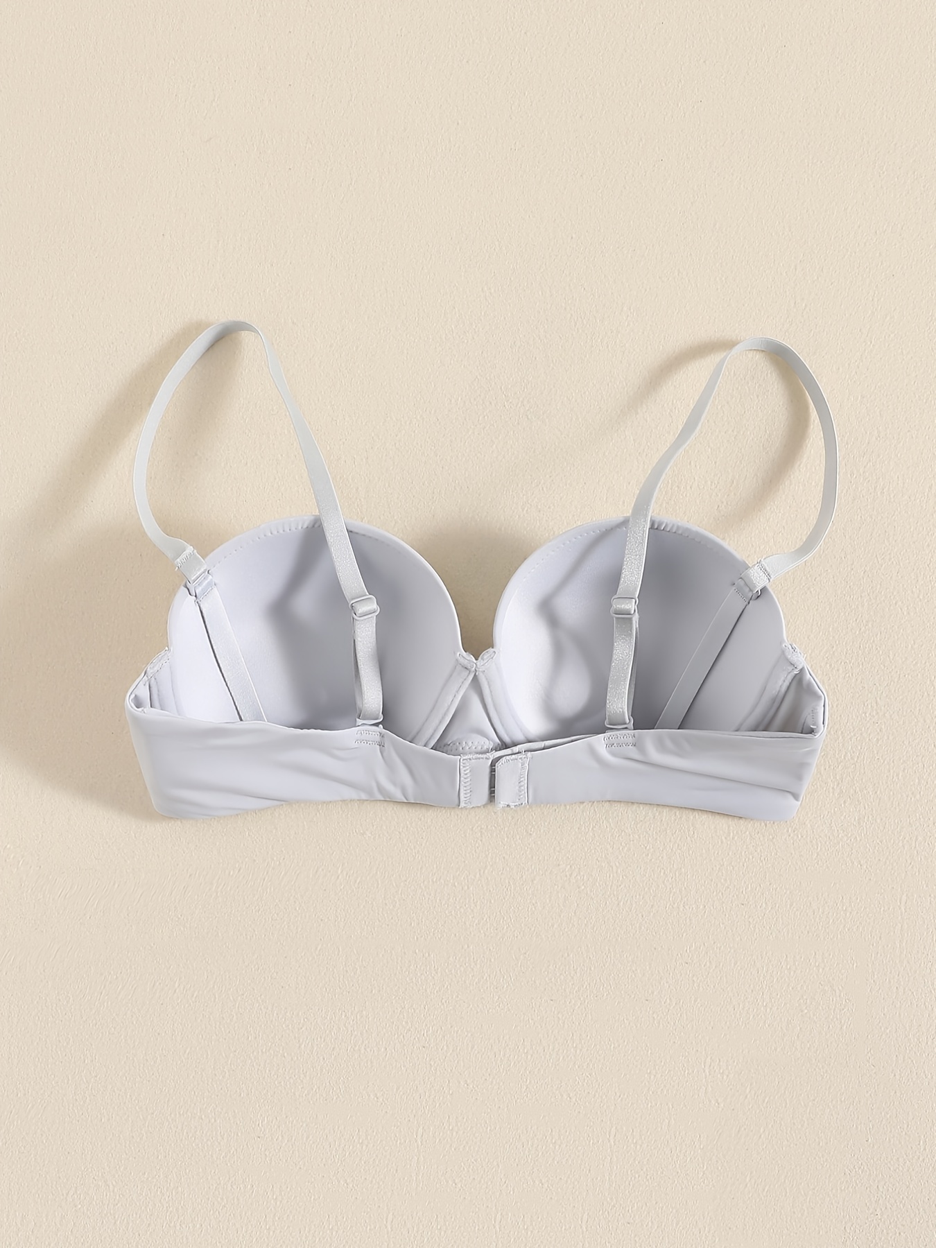 Glossy Molded Cup Push Bra Comfort Invisible Removable Strap