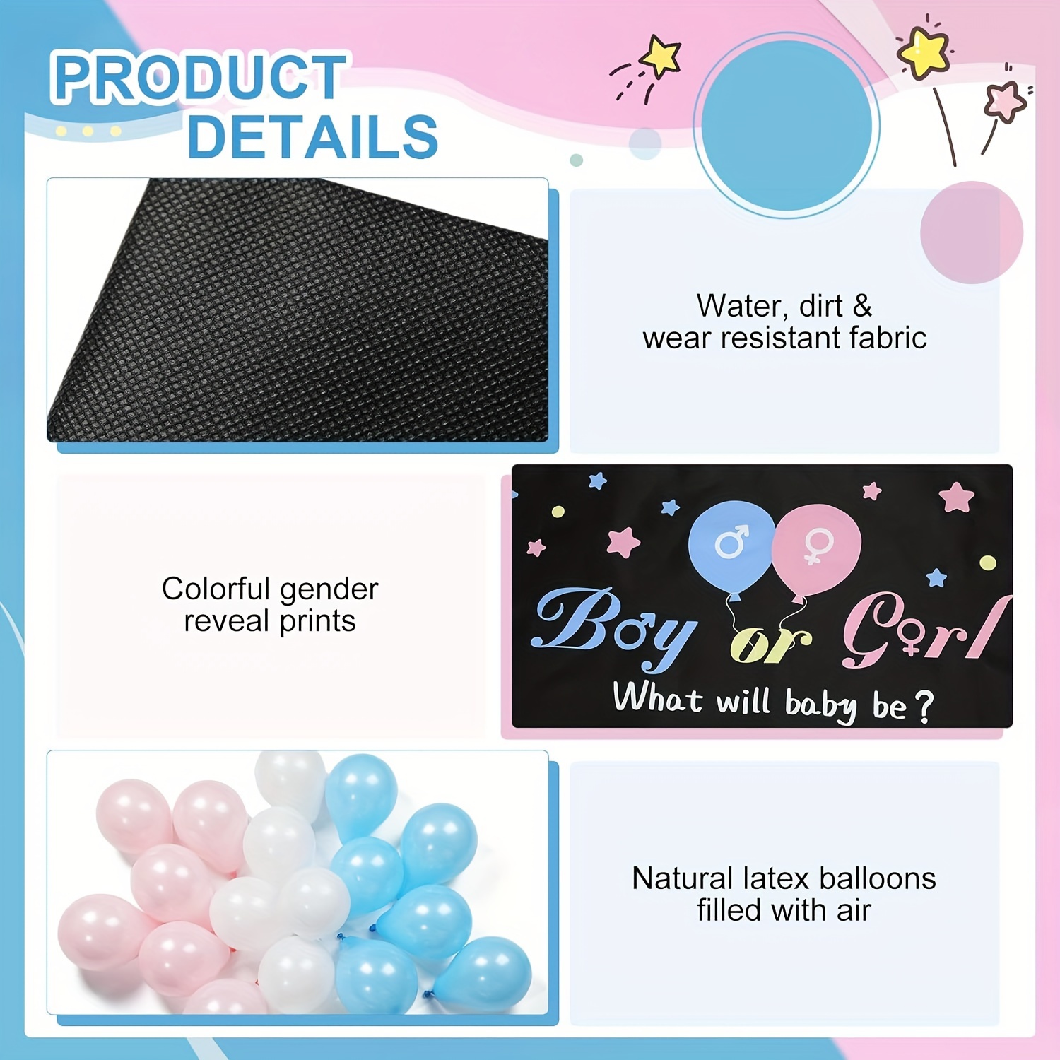Set, Gender Reveal Party Games-Gender Reveal Balloon Drop Bag, Boy Or Girl  Baby Gender Reveal Ideas, Gender Announce Balloon Bags With Balloon *** An