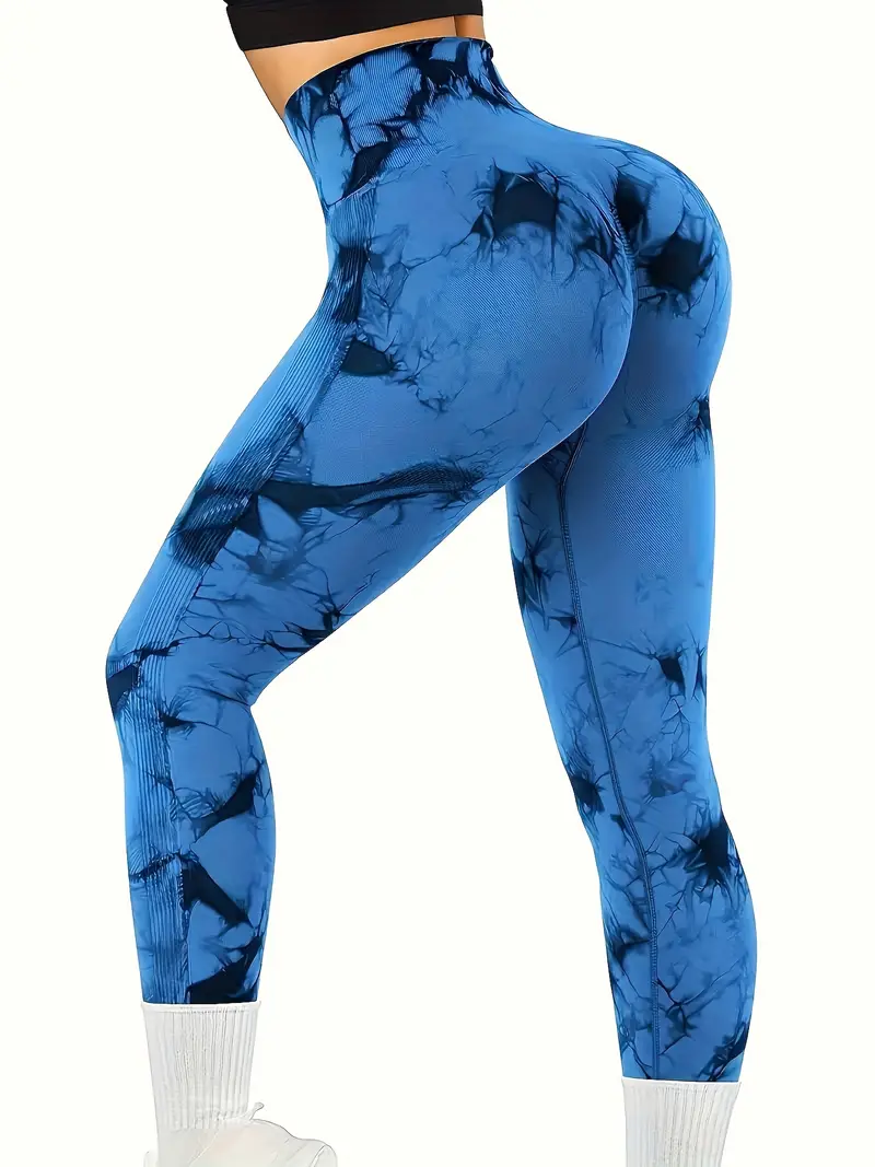 Tie Dye Stretchy Seamless Fashion Yoga Pants Breathable High