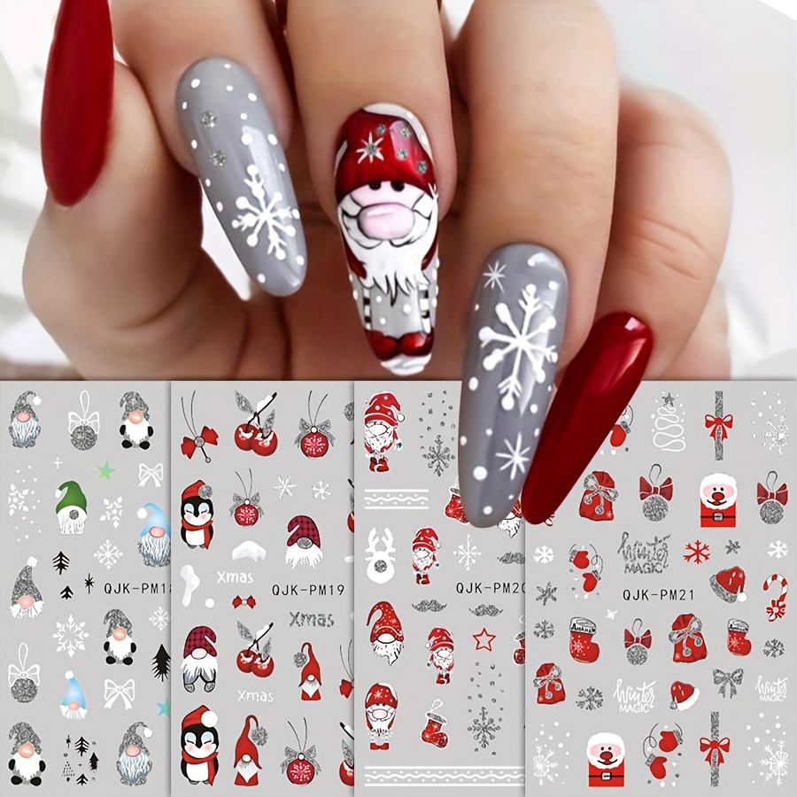 3d Christmas Nail Art Charms santa Claus Penguin Candy - Temu