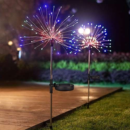 solar garden lights solar firework lights 1 pack 200 150 90 60 leds 8 lighting modes solar lights outdoor waterproof for garden patio walkway pathway party wedding decorative cool white warm white multicolour