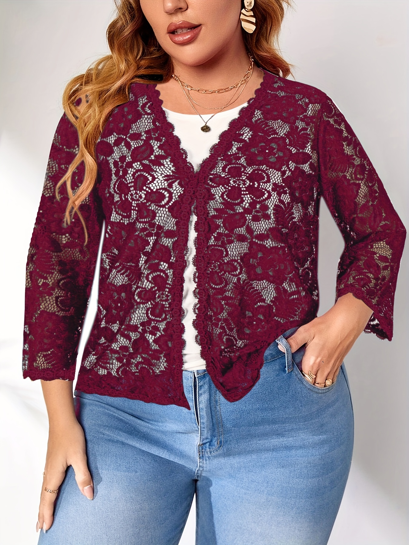 Long lace shop cardigan plus size