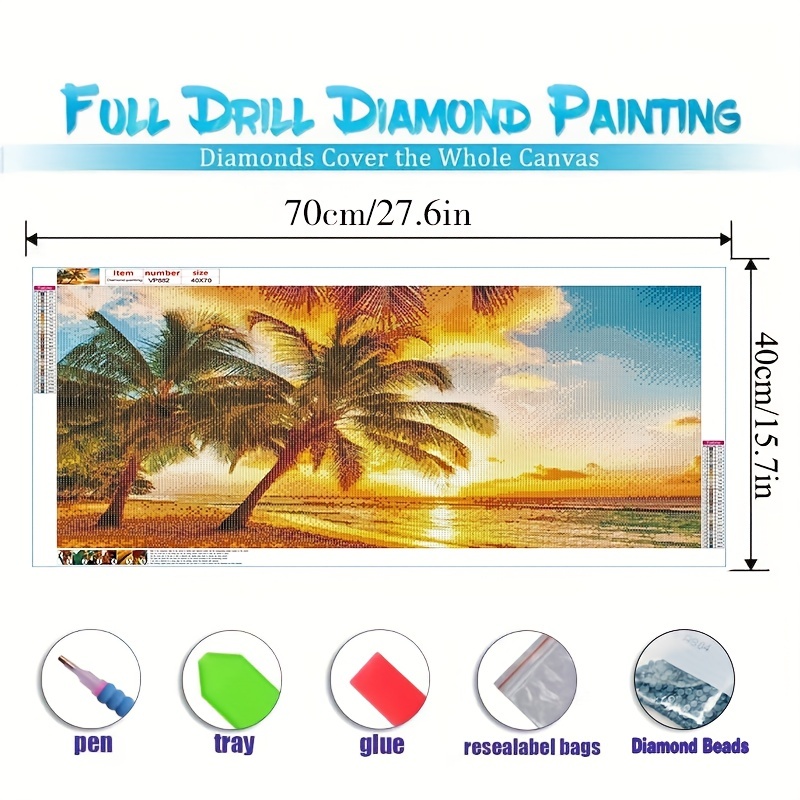 Diamond Painting Kits Sunset sea Diamond Art Adults large - Temu