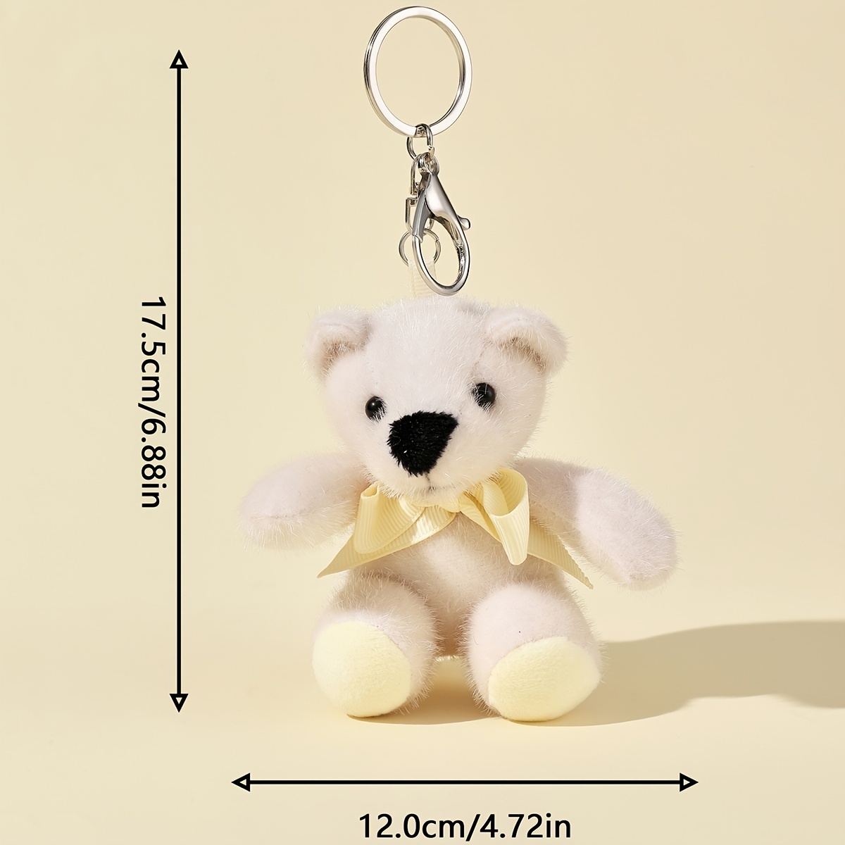 Leopard Print Bear Doll Keychain Cute Plush Doll Pendant Keychain