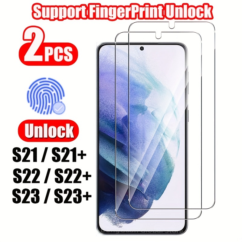 

2pcs Fingerprint Unlock Tempered Glass Full Cover Screen Protector Film For Galaxy S22 S23/ S23+ 5g S23 S22+ 5g S22 Plus S23plus S22plus