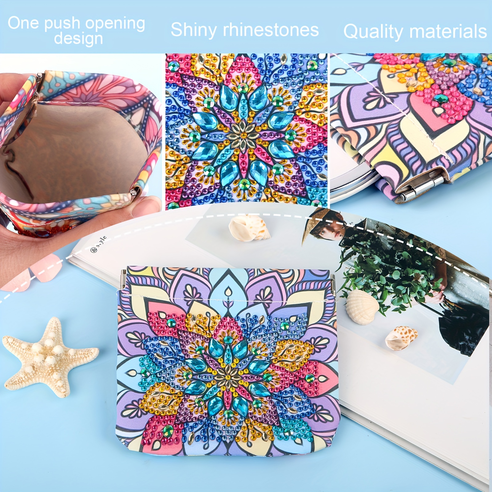 5D DIY Diamond Painting Purses and Wallets Handbags Diaomnd Art Kits for  Adults PU Leather Craft Handmade Painting Rhinestone Set Small