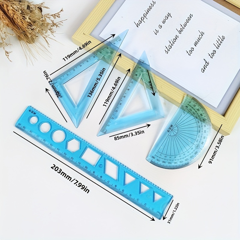 1 Pcs Blue/green 20cm/30cm Flexible Ruler Transparent Drawing Ruler For  Students Creative Plastic Soft Ruler Office And School