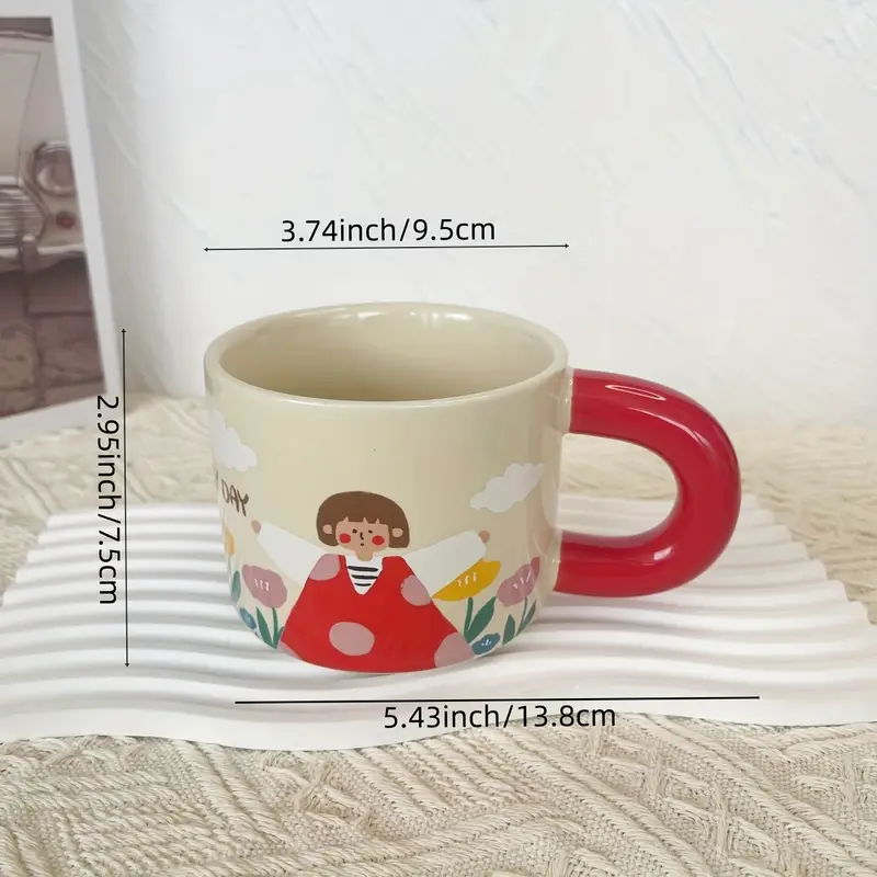 Cute Cartoon Figures Coffee Mug, Ceramic Coffee Cups, Water Cups, Summer  Winter Drinkware, Gifts - Temu