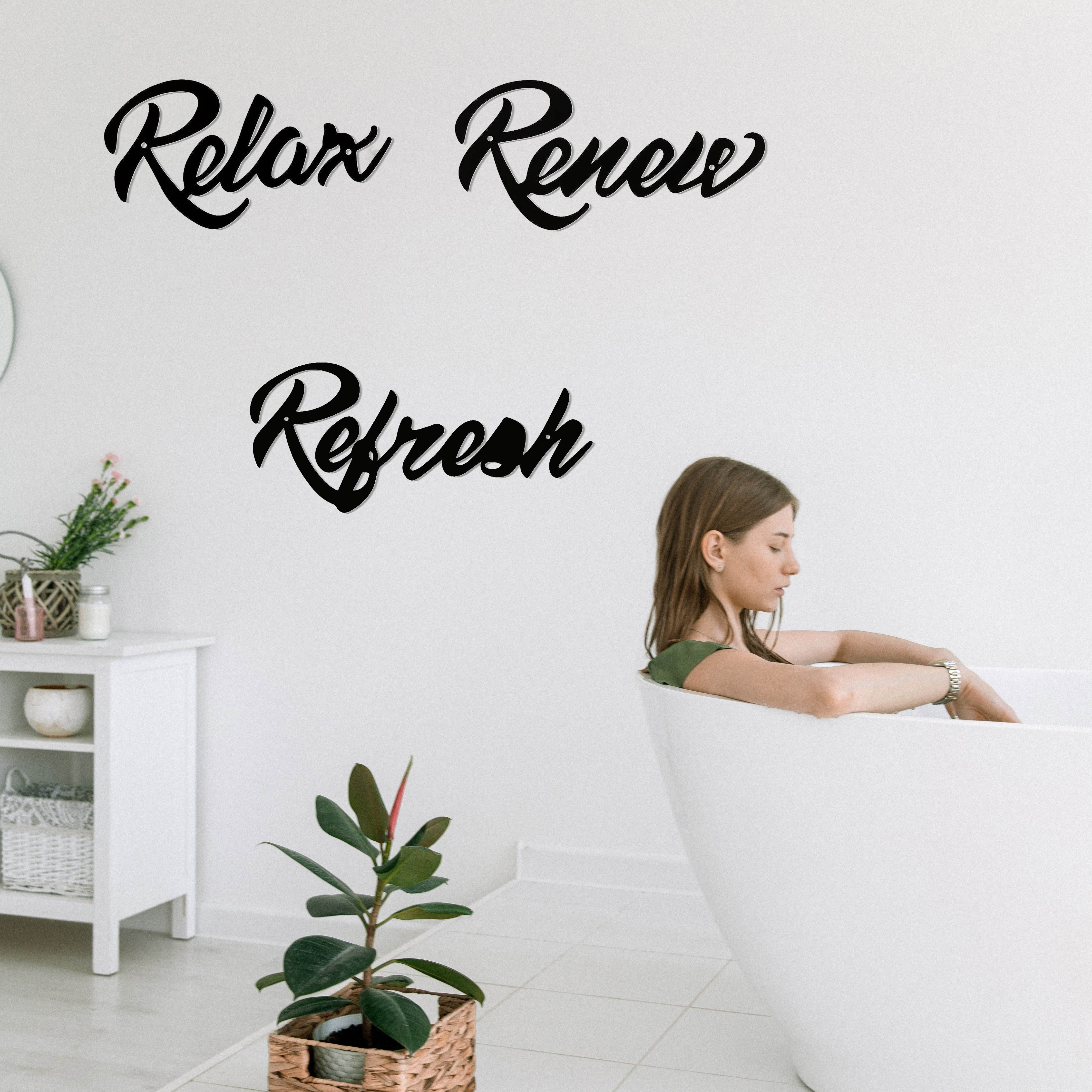 Metal Wall Signs Relax Farmhouse Bathroom Wall Decors Art - Temu