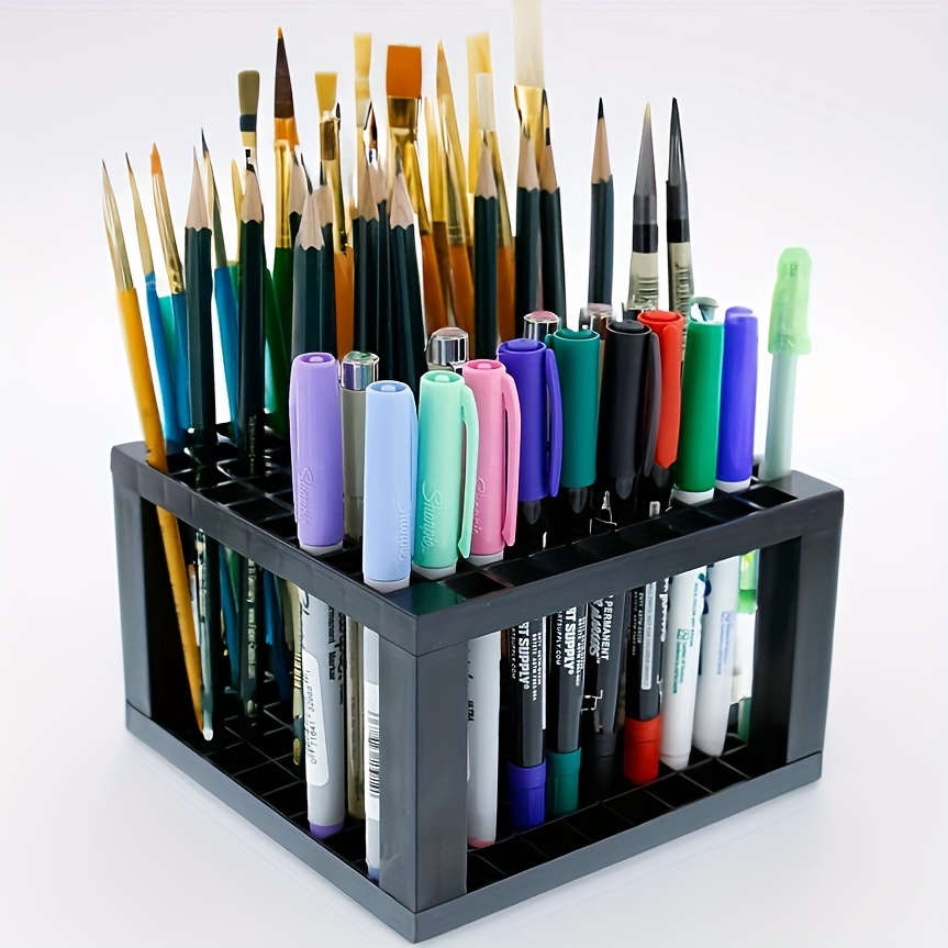 12/24 Holes Paint Brush Holder Pen Brush Holder Pencil Shelve Pen Rack Art  Brush Organizer
