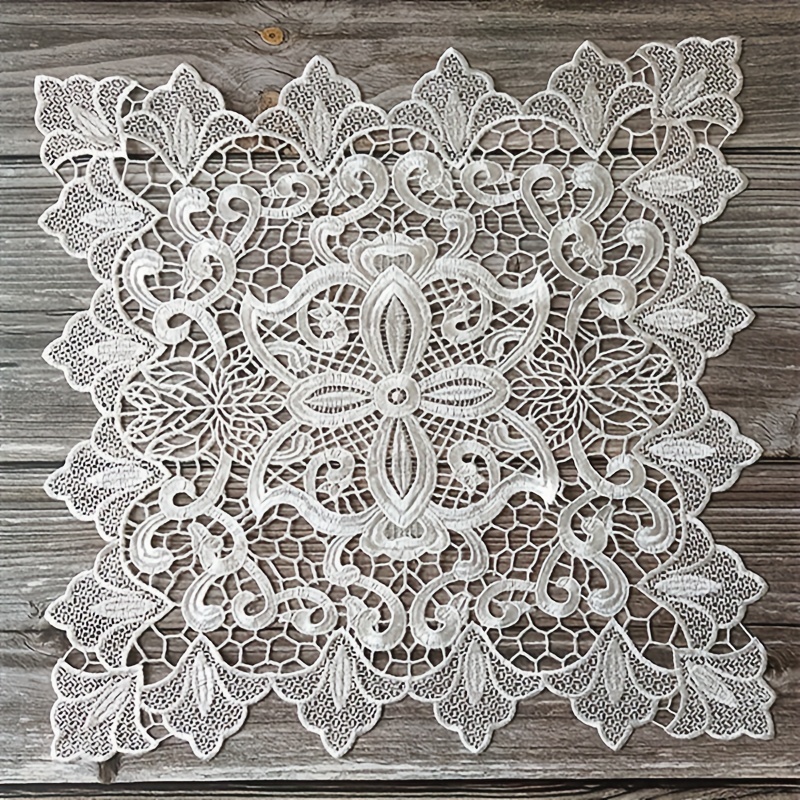 Polyester Lace Tablecloth Embroidered Dining Table Mat