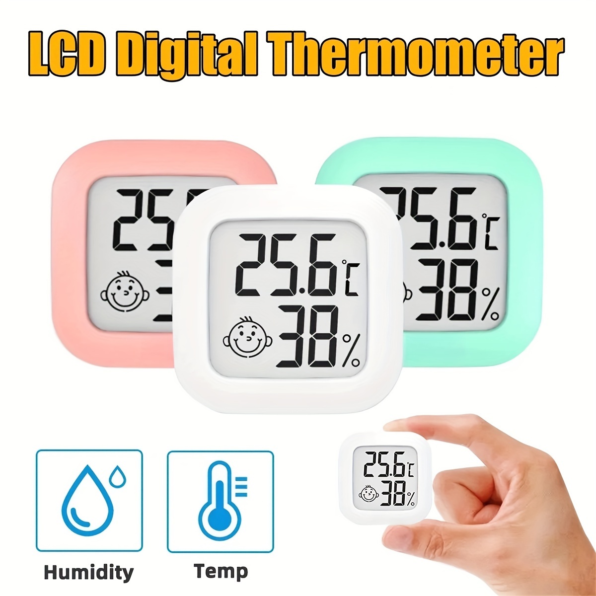 1pc, Thermomètre Extérieur Intérieur Sans Fil Avec 3 Capteurs À Distance, Thermomètre  Intérieur Hygromètre Numérique, Jauge