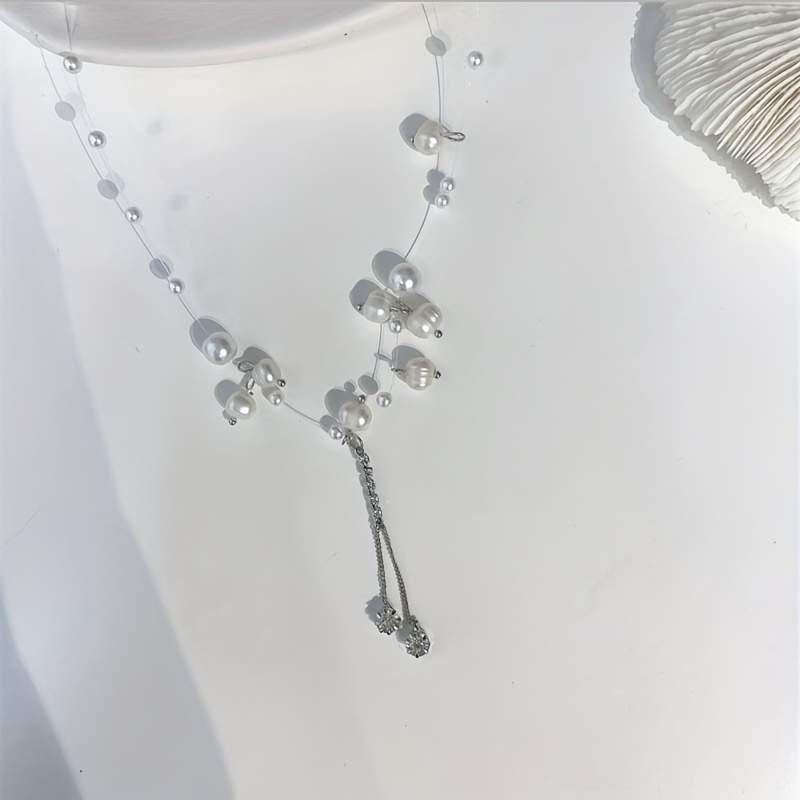 Elegant Luxury Faux Pearl Necklace Niche Design Clavicle - Temu
