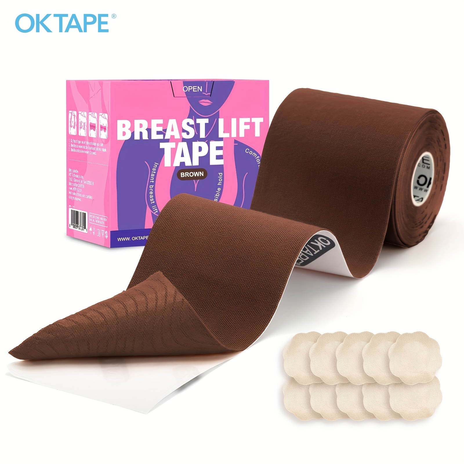 Big Breast Bob Tape, 2 Pcs Booby Tape With 10 Pcs Nipple Covers Breast Lift  Support Tape,(5m*5cm)