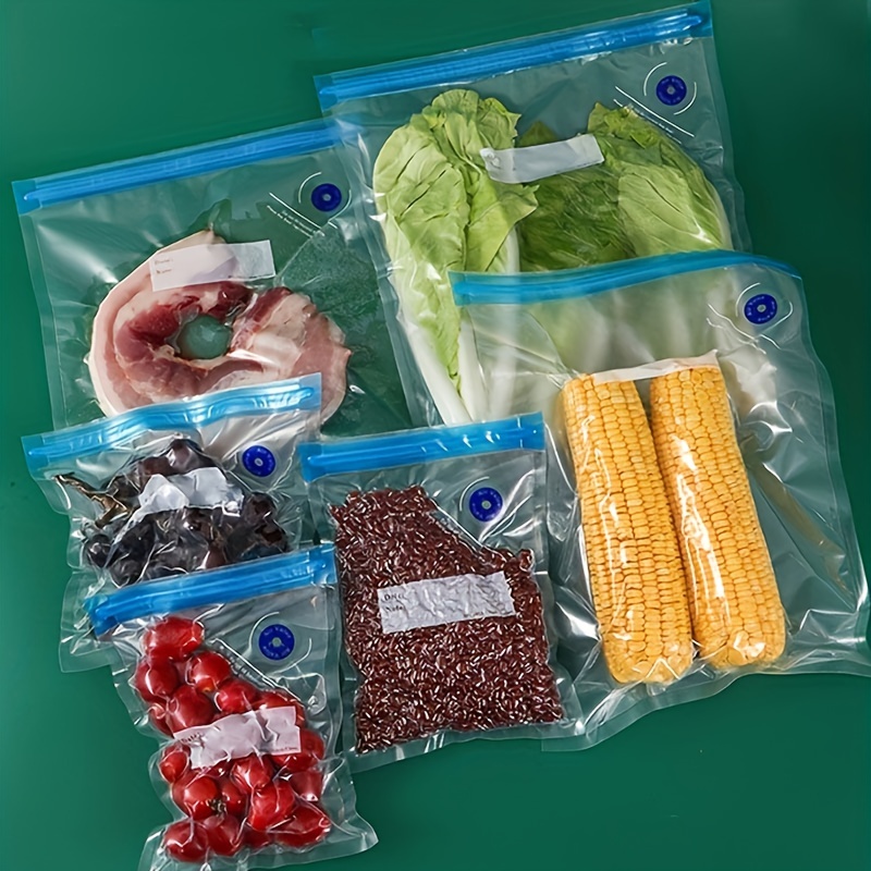 5Pcs Vacuum Sealer Bags Food Grade Large Capacity PE Meat Vegetable Storage  Sealer Bags with Air Valves Kitchen Supplies