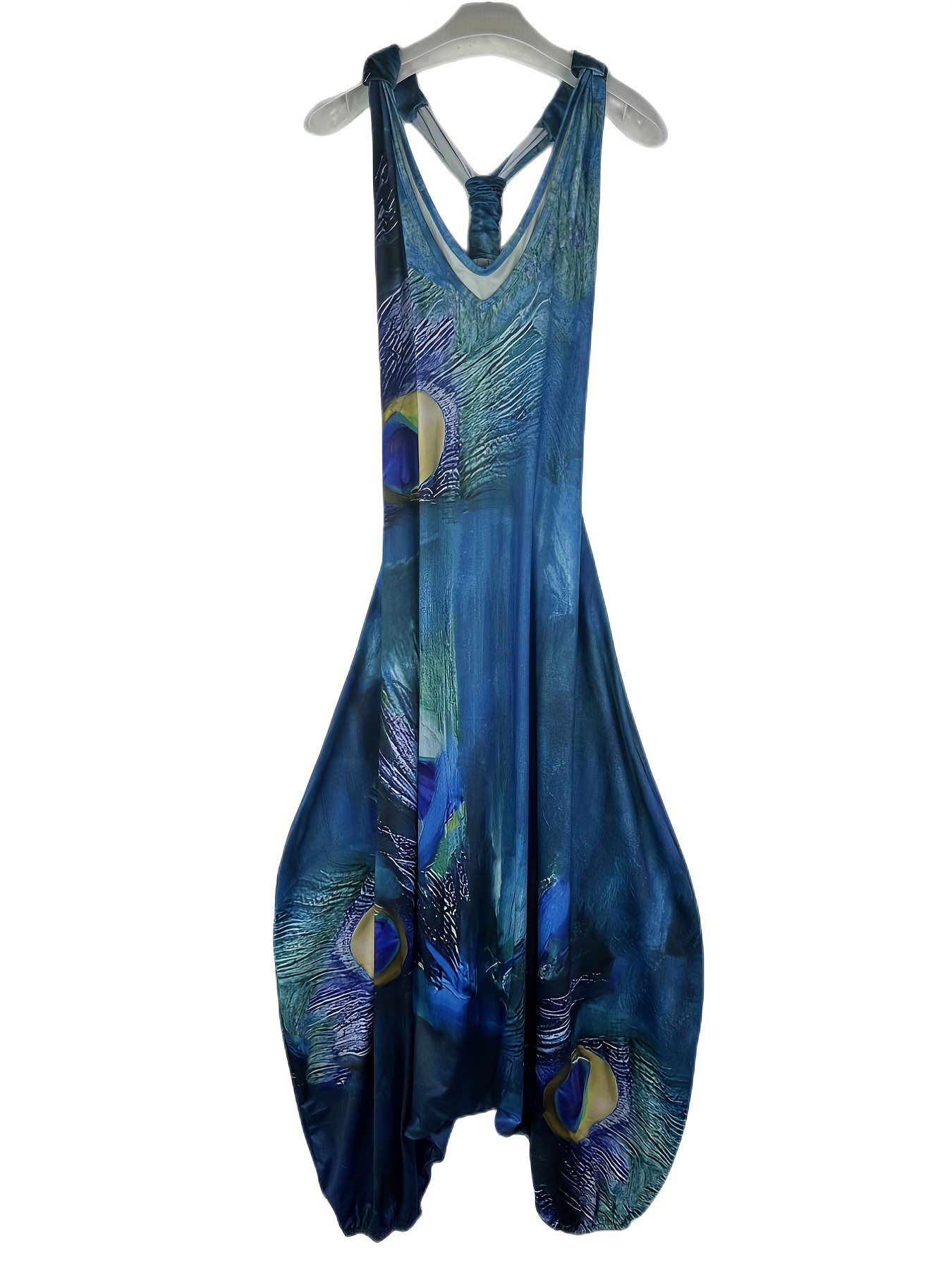 Graphic Print V Neck Jumpsuit for Women