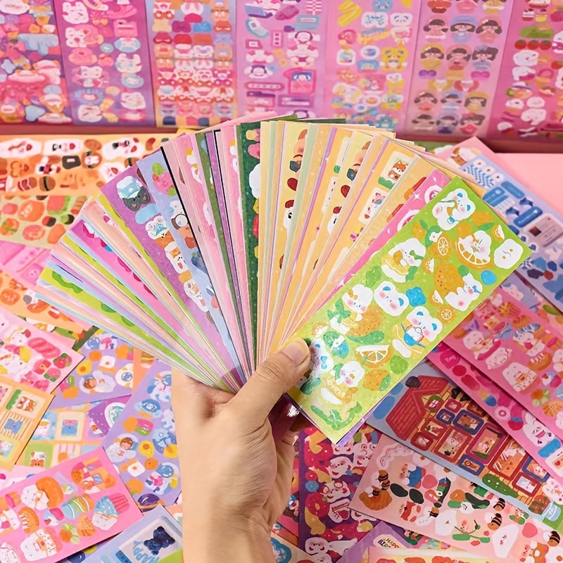 Goo Card Set Cute Cartoon Diy Journal Stickers Laser Goo - Temu