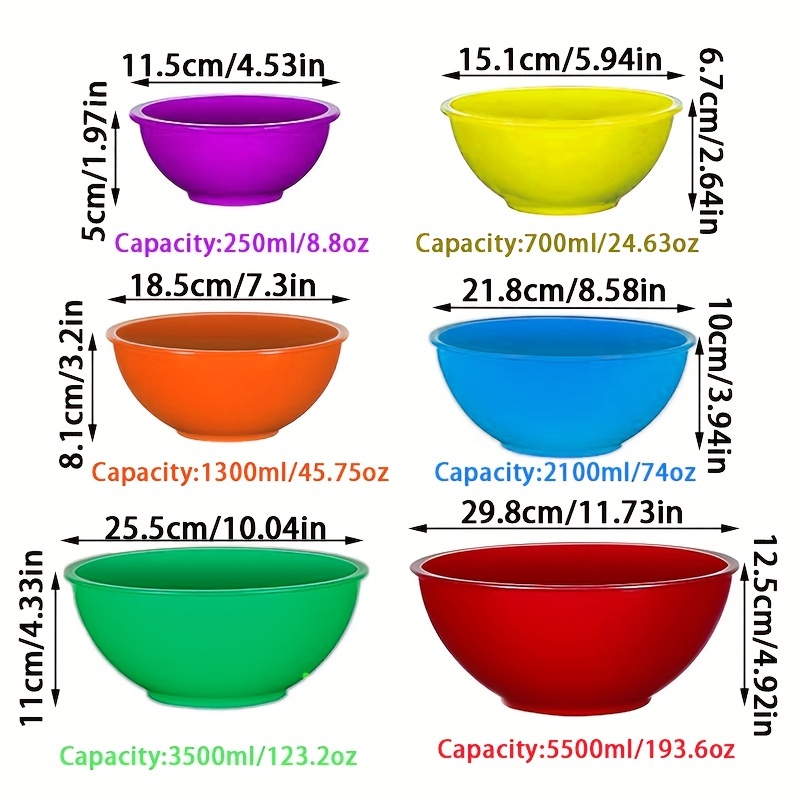 Set 8 Ciotole In Plastica Pp Alta Qualità Colorate Esclusive - Temu  Switzerland