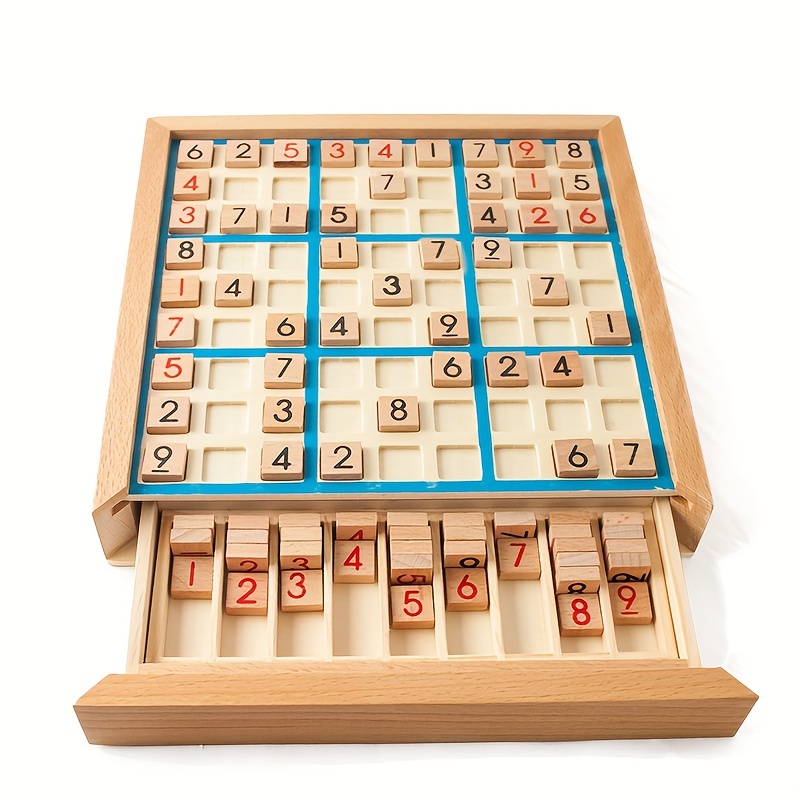 Wooden Sudoku Puzzle Game For Children's Logical Thinking, Puzzle Table Games With Questions