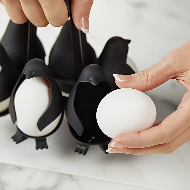 1pc Pinguin Hält 6 Eierhalter, 3-in-1 Dampfer Pinguin Geformte Gekochte  Eier Aufbewahrungshalter, Moderne Kühlraum Eier Aufbewahrungskorb