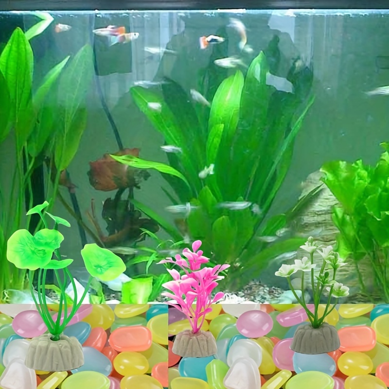 Décoration de plantes d'aquarium, 9 plantes d'aquarium artificielles,  plantes en