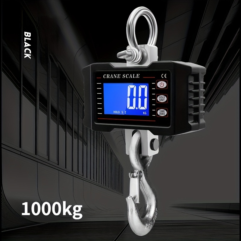 Black Electronic Hanging Scale Lcd Digital Scale Backlight - Temu