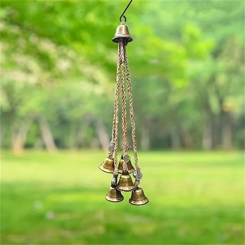 1pc String Witch Bell String Hemp Rope Wall Hanging Courtyard Decoration  Memorial Wind Chime Christmas Bell