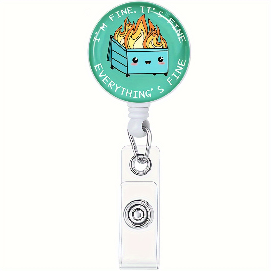 1pc Dumpster Fire Badge Reel Retractable With Alligator Clip, Funny  Retractable ID Badge Holder ID Card Holder Name Badge Clip, Nurse Medical  Teacher