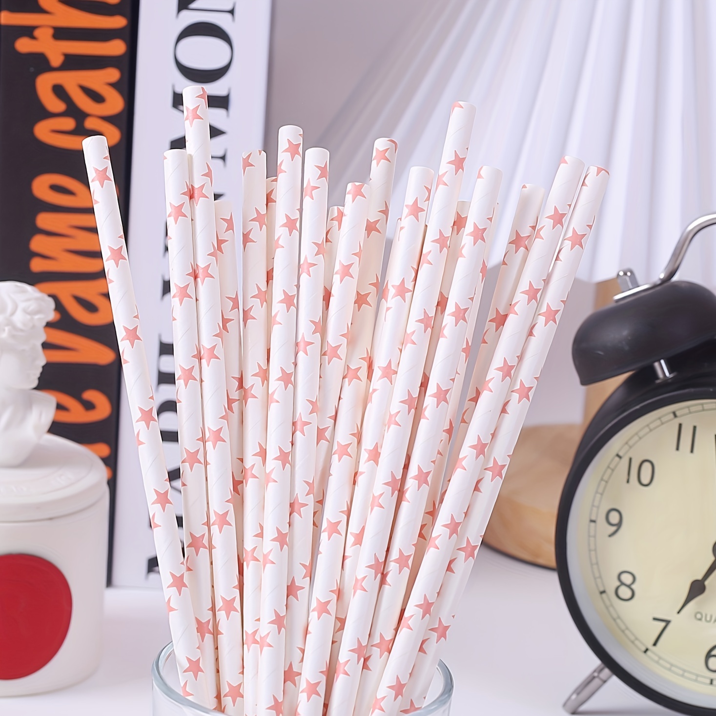 200pcs Christmas Disposable Drinking Paper Straws