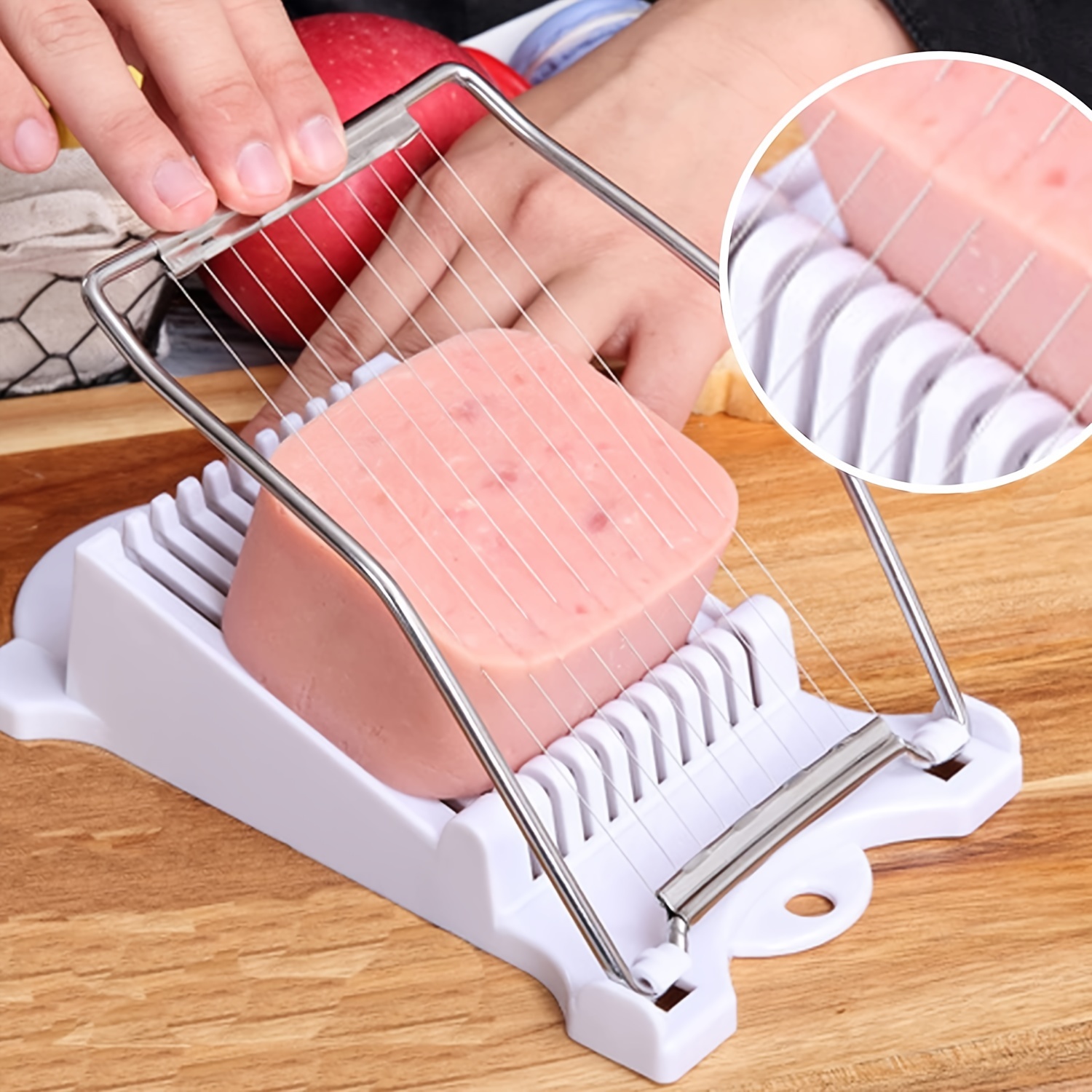 Durable Stainless Steel Egg Slicer with Stainless Steel Cutting Wires  Multifunctional Boiled Egg Food Slicer