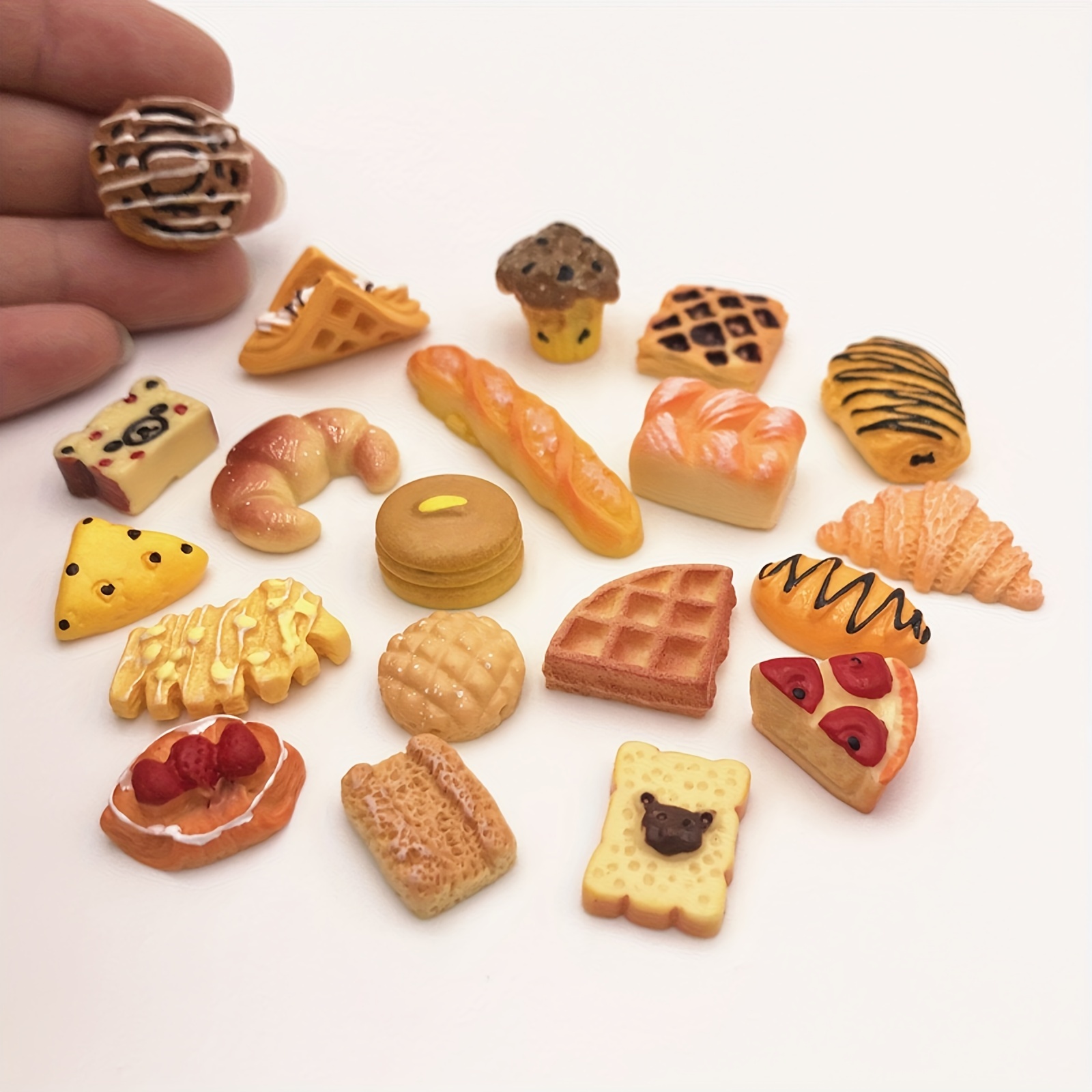 aydinids 40 pcs 1:12 miniature bread resin mix bakery bread mini house food  decoration accessories