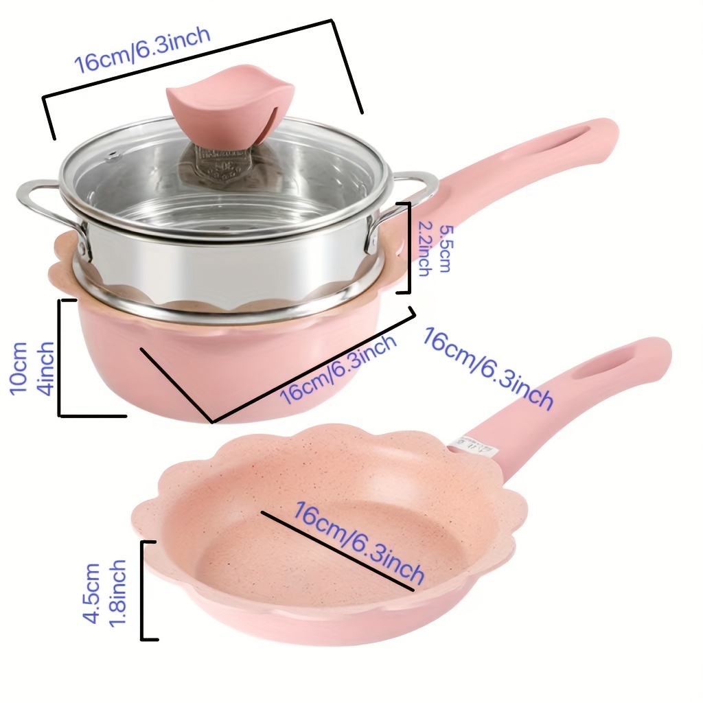 Nonstick Saucepan Set with Lid, Non Stick 1Qt & 2Qt Sauce Pan Set with  Glass Lid, Small Pot for Kitchen 