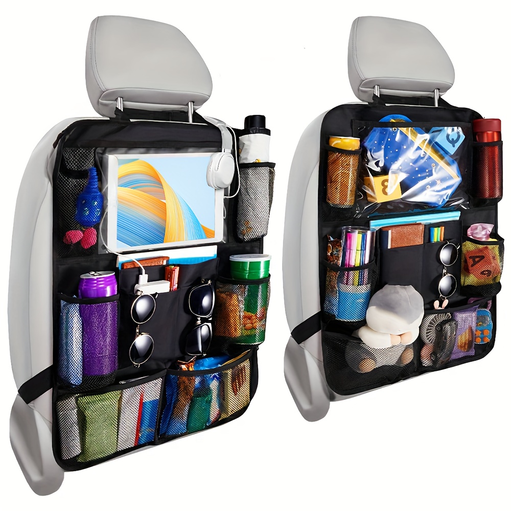 1/2 Stück Auto-Rücksitz-Organizer, Rücksitz-Aufbewahrungstasche mit  durchsichtigem Bildschirm-Tablet-Halter, 9 Aufbewahrungstaschen,  Sitzlehnenschutz