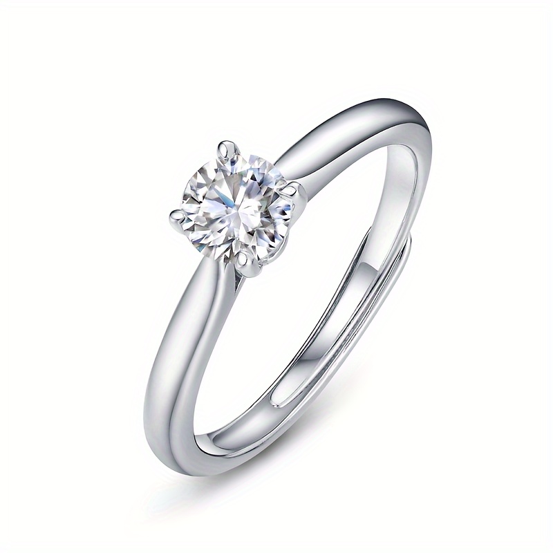 Simple moissanite hot sale engagement ring