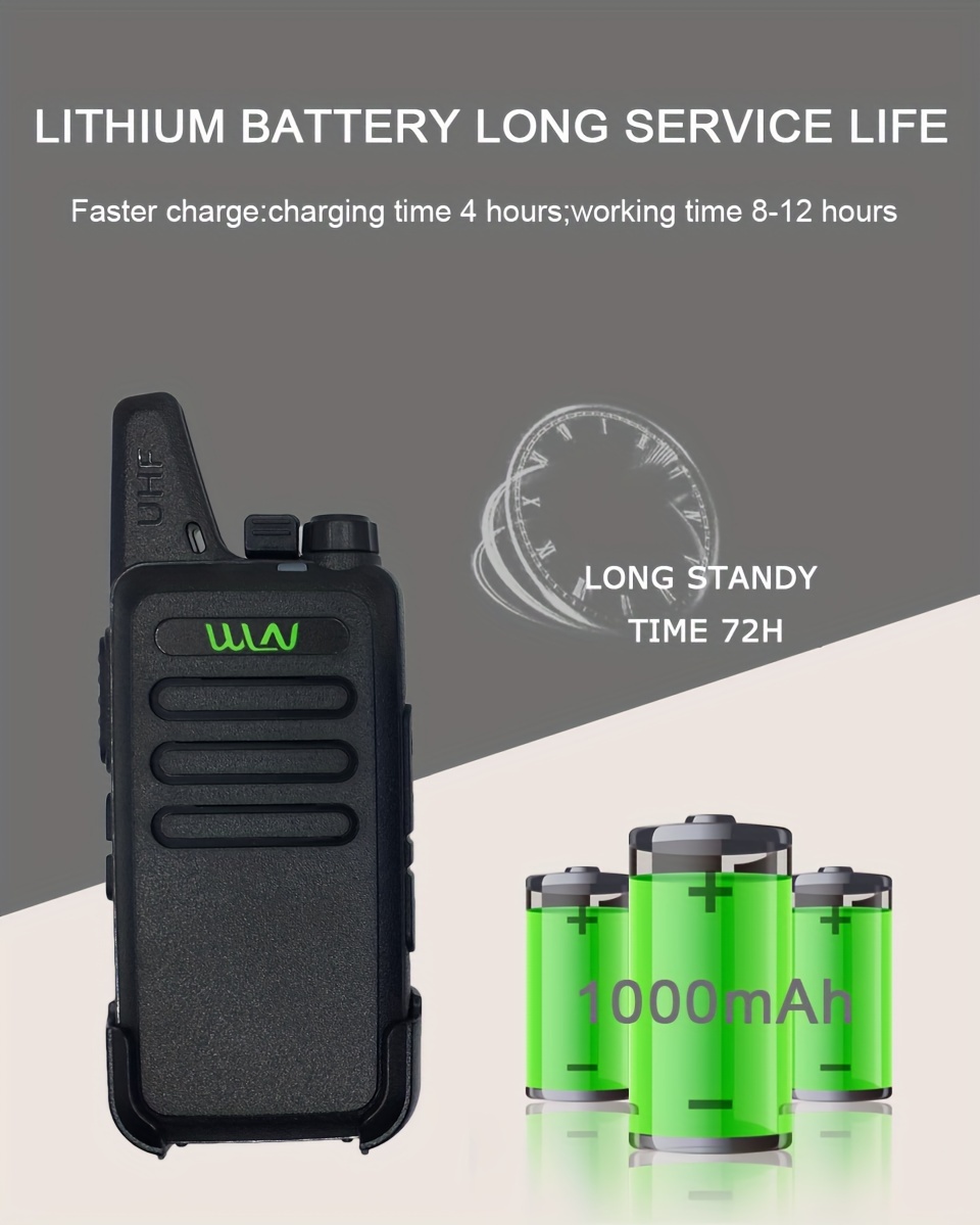WLN 2pcs, Mini Walkie Talkie, PMR 446 Portable Two-way Radio, Portable  Radio For Camping Hiking