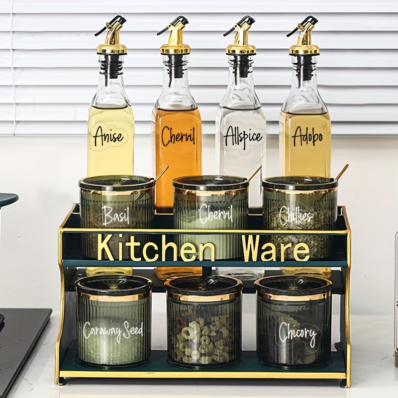278pcs Transparent Kitchen Pantry Labels Preprinted Spice Labels For Jars