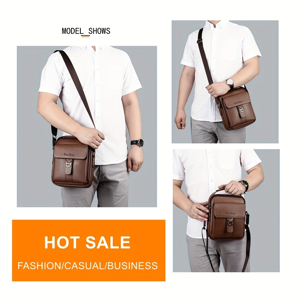 Casual Leather Crossbody Bag for Men Bags Fashion Man Messenger Bag  Designer Male Bag Business Sling Pack Shoulder Bag Brand