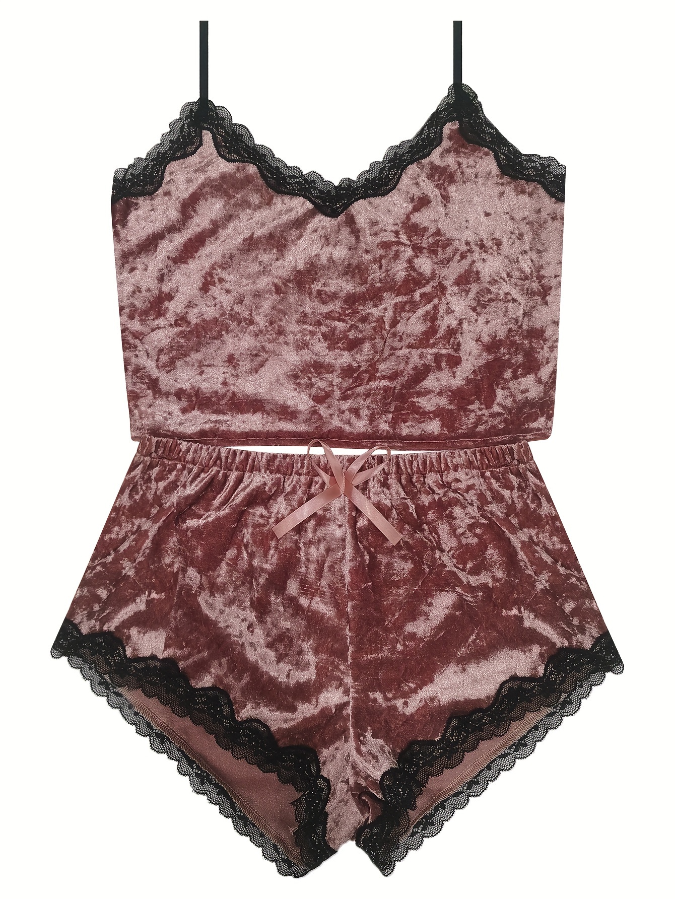 Crushed velvet pyjama online short set