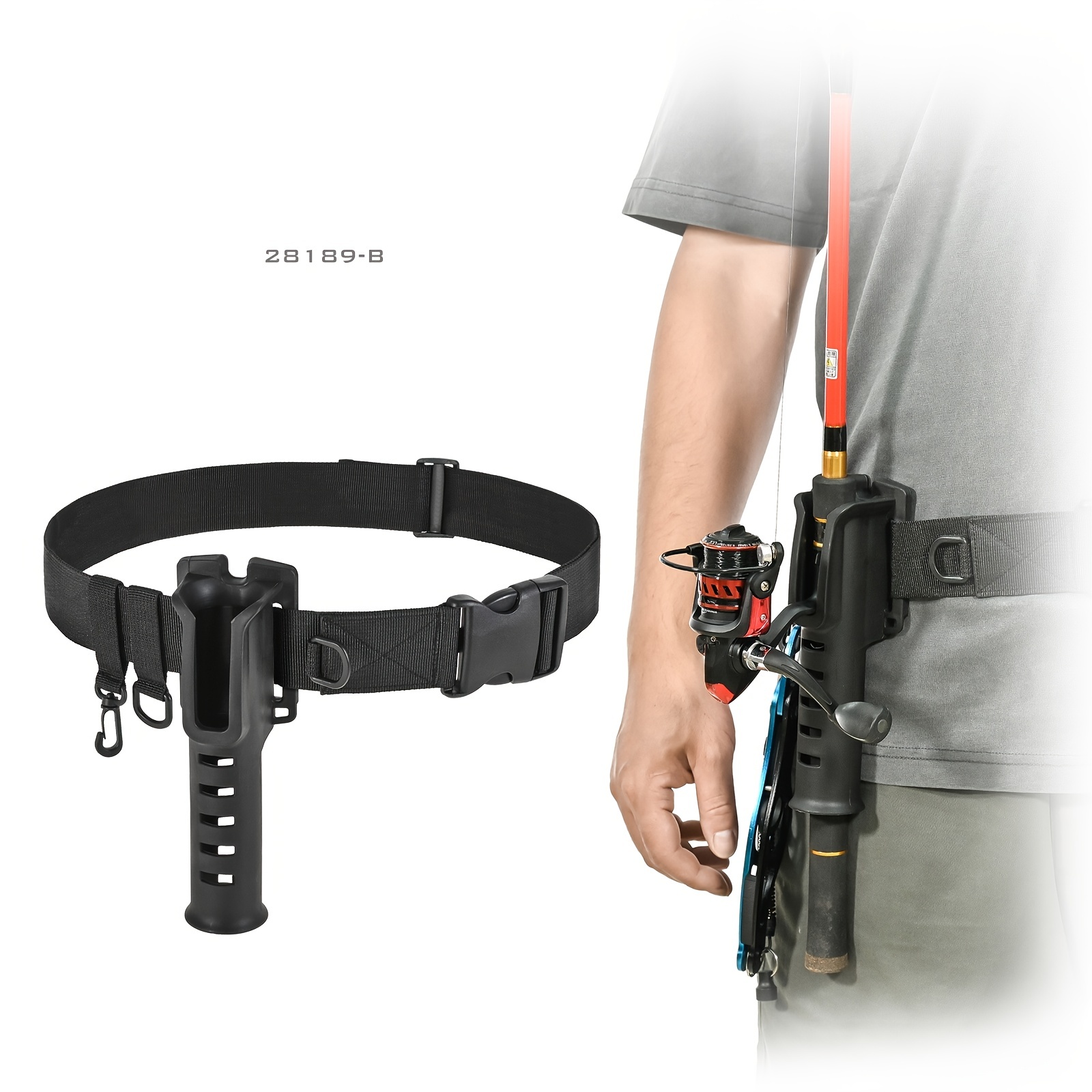 Fishing Rod Holder Belt Adjustable Gift 3RD Hand Pole Belt for Men