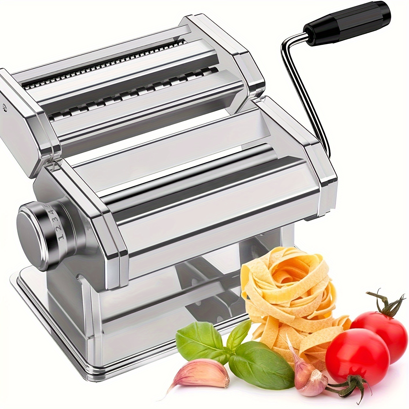 Pasta Maker Machine, Roller Pasta Maker, 7 Adjustable Thickness Settings  Manual Noodles Maker with Removable Handle,Perfect for Homemade Pasta